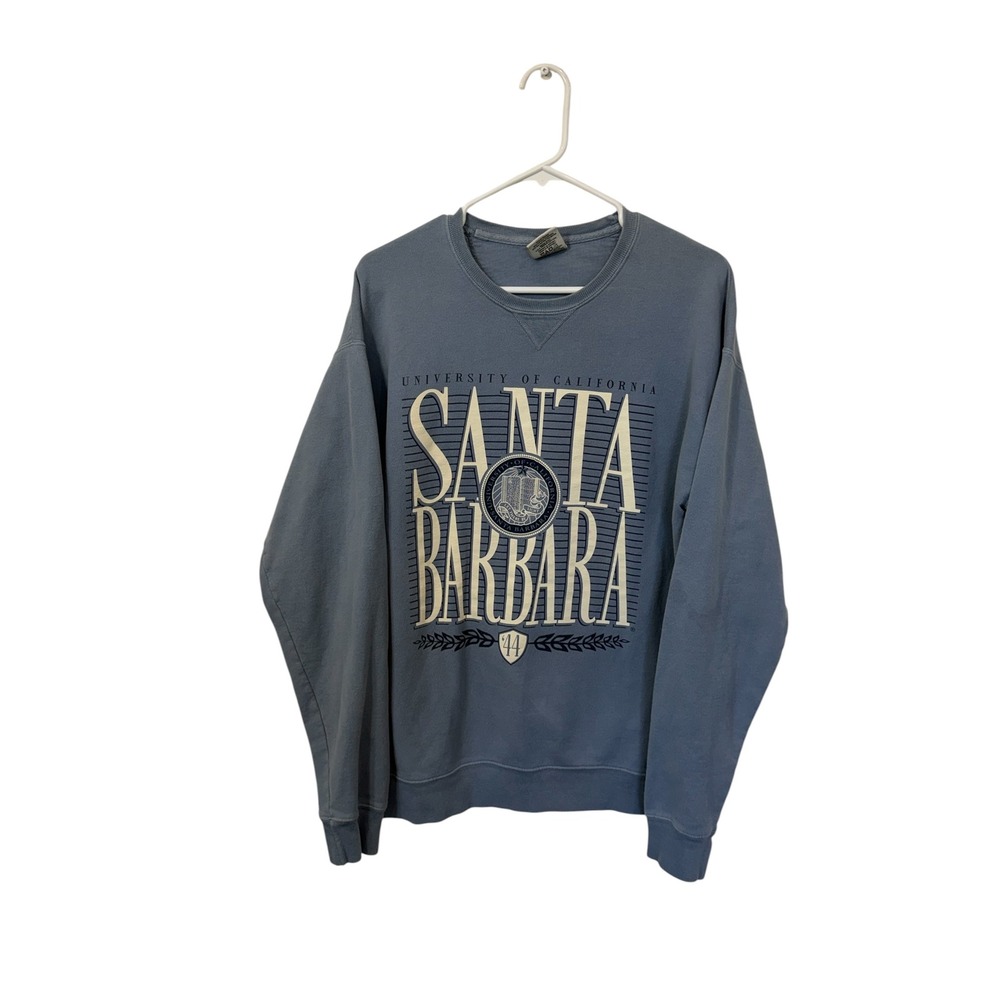 ComfortWash Women Blue UCSB Santa Barbara Sweatshirt Medium Graphic Cotton Blend